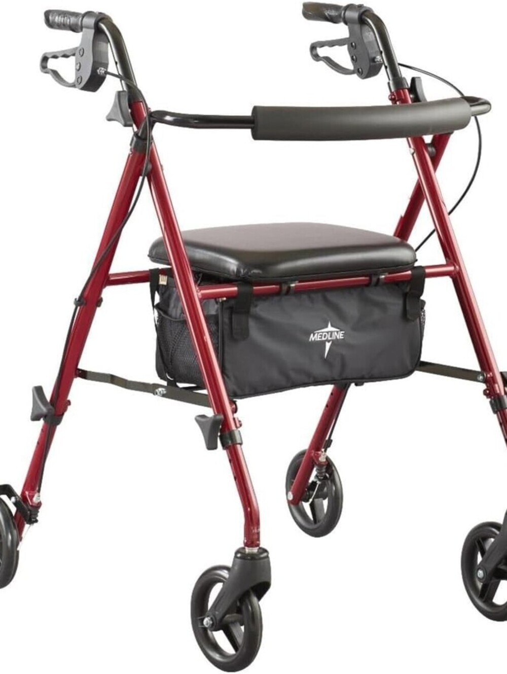 **SOLD** Medline Superlight Folding Aluminum Mobility Rollator Walker, Red